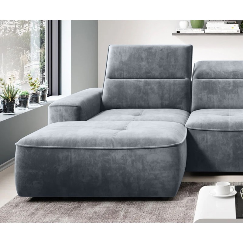 "COLOMBO Mini Right-Handed Corner Sofa with Electric Sleep Function and PALLADIUM 15 Storage in Versailles Grey" "COLOMBO Mini Right-Handed Corner Sofa with Electric Sleep Function and PALLADIUM 15 Storage in Versailles Grey"