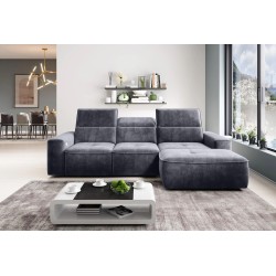 COLOMBO Mini Right-Handed Corner Sofa with Electric Sleep Function and PALLADIUM 16 Dark Grey Storage Compartment WERSAL COLOMBO Mini Right-Handed Corner Sofa with Electric Sleep Function and PALLADIUM 16 Dark Grey Storage Compartment WERSAL