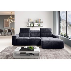 COLOMBO Mini Right-Hand Corner Sofa with Electric Sleep Function and PALLADIUM 19 Anthracite Storage Compartment WERSAL COLOMBO Mini Right-Hand Corner Sofa with Electric Sleep Function and PALLADIUM 19 Anthracite Storage Compartment WERSAL