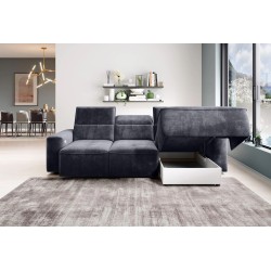 COLOMBO Mini Right-Hand Corner Sofa with Electric Sleep Function and PALLADIUM 19 Anthracite Storage Compartment WERSAL COLOMBO Mini Right-Hand Corner Sofa with Electric Sleep Function and PALLADIUM 19 Anthracite Storage Compartment WERSAL