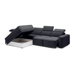 COLOMBO L Left-Handed Corner Sofa with Electric Sleep Function and Storage - ELEMENT 01 Graphite WERSAL COLOMBO L Left-Handed Corner Sofa with Electric Sleep Function and Storage - ELEMENT 01 Graphite WERSAL