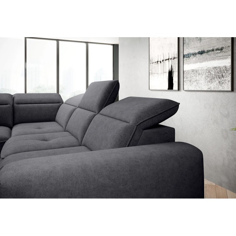 COLOMBO L Left-Handed Corner Sofa with Electric Sleep Function and Storage - ELEMENT 01 Graphite WERSAL COLOMBO L Left-Handed Corner Sofa with Electric Sleep Function and Storage - ELEMENT 01 Graphite WERSAL