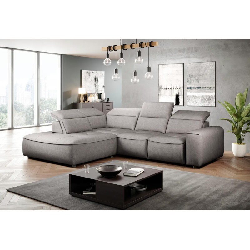COLOMBO L Left-Handed Corner Sofa with Electric Sleep Function, Storage Compartment, ELEMENT 04 Ash Gray Version COLOMBO L Left-Handed Corner Sofa with Electric Sleep Function, Storage Compartment, ELEMENT 04 Ash Gray Version