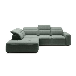 COLOMBO L Left-Handed Corner Sofa with Electric Sleep Function and Storage - ELEMENT 11 Green VERSAL