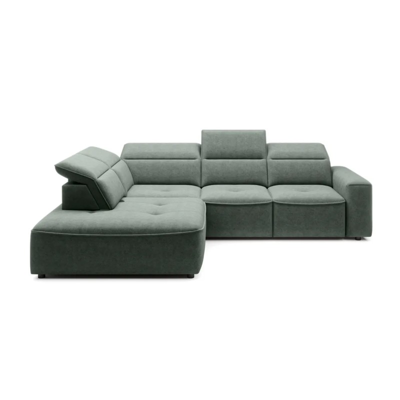 COLOMBO L Left-Handed Corner Sofa with Electric Sleep Function and Storage - ELEMENT 11 Green VERSAL COLOMBO L Left-Handed Corner Sofa with Electric Sleep Function and Storage - ELEMENT 11 Green VERSAL