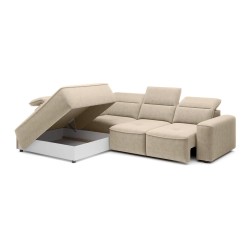 COLOMBO L Left-Handed Corner Sofa with Electric Sleeper Function and ELEMENT 17 Beige Storage Compartment by WERSAL COLOMBO L Left-Handed Corner Sofa with Electric Sleeper Function and ELEMENT 17 Beige Storage Compartment by WERSAL