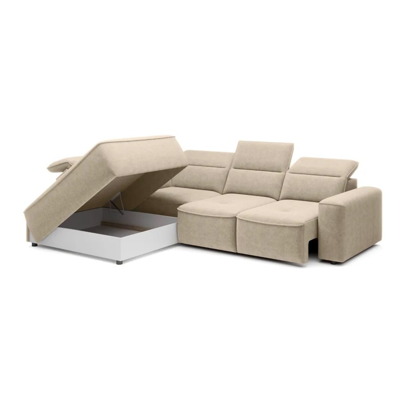 COLOMBO L Left-Handed Corner Sofa with Electric Sleeper Function and ELEMENT 17 Beige Storage Compartment by WERSAL COLOMBO L Left-Handed Corner Sofa with Electric Sleeper Function and ELEMENT 17 Beige Storage Compartment by WERSAL