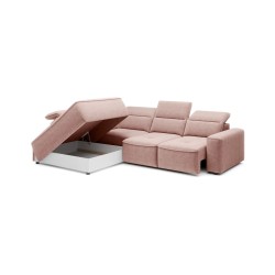 COLOMBO Left-Handed Corner Sofa with Electric Sleep Function and Storage, ELEMENT 18 in Pink by WERSAL COLOMBO Left-Handed Corner Sofa with Electric Sleep Function and Storage, ELEMENT 18 in Pink by WERSAL