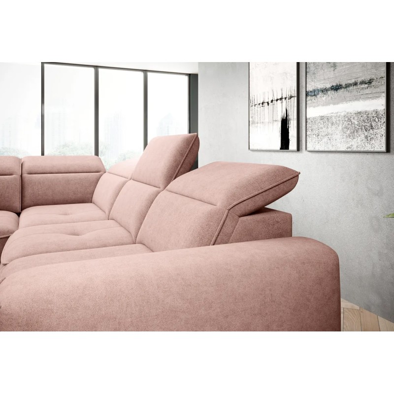 COLOMBO Left-Handed Corner Sofa with Electric Sleep Function and Storage, ELEMENT 18 in Pink by WERSAL COLOMBO Left-Handed Corner Sofa with Electric Sleep Function and Storage, ELEMENT 18 in Pink by WERSAL