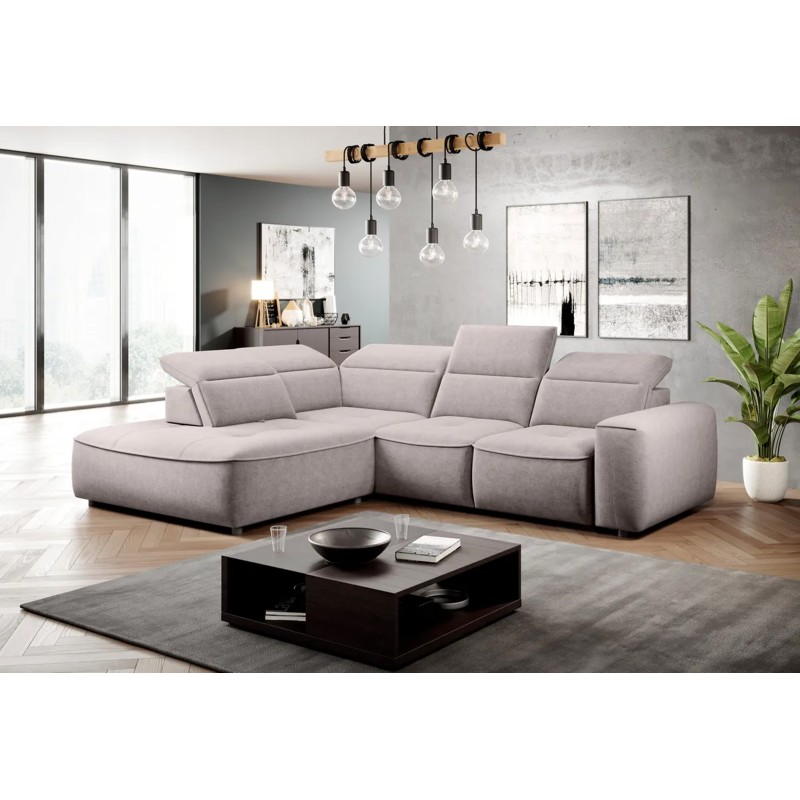 COLOMBO L Left-Hand Corner Sofa with Electric Sleep Function and Storage in ELEMENT 24 Light Grey - VERSAILLES Edition COLOMBO L Left-Hand Corner Sofa with Electric Sleep Function and Storage in ELEMENT 24 Light Grey - VERSAILLES Edition