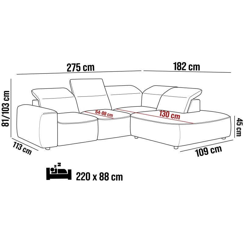 COLOMBO L Left-Hand Corner Sofa with Electric Sleep Function and Storage in ELEMENT 24 Light Grey - VERSAILLES Edition COLOMBO L Left-Hand Corner Sofa with Electric Sleep Function and Storage in ELEMENT 24 Light Grey - VERSAILLES Edition