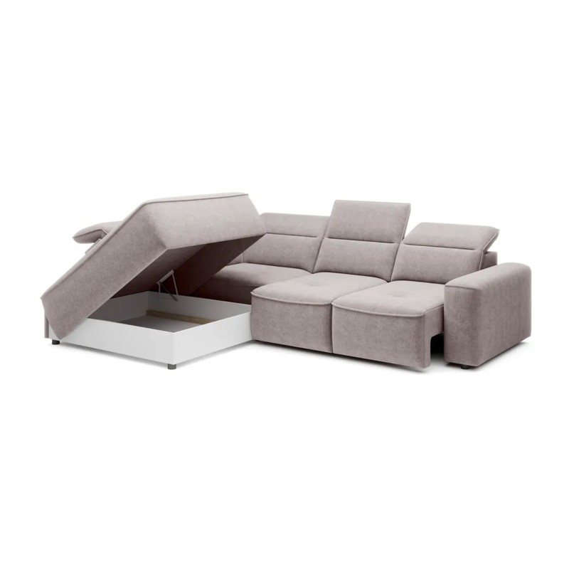 COLOMBO L Left-Hand Corner Sofa with Electric Sleep Function and Storage in ELEMENT 24 Light Grey - VERSAILLES Edition COLOMBO L Left-Hand Corner Sofa with Electric Sleep Function and Storage in ELEMENT 24 Light Grey - VERSAILLES Edition