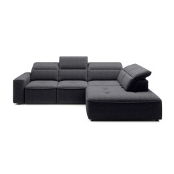 COLOMBO L Right-Hand Corner Sofa with Electric Sleep Function and Storage - ELEMENT 01 Graphite Edition by WERSAL