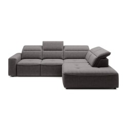 COLOMBO L Right-Hand Corner Sofa with Electric Sleep Function and ELEMENT 04 Ash Grey Storage Compartment by WERSAL
