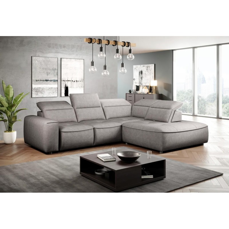 COLOMBO L Right-Hand Corner Sofa with Electric Sleep Function and ELEMENT 04 Ash Grey Storage Compartment by WERSAL COLOMBO L Right-Hand Corner Sofa with Electric Sleep Function and ELEMENT 04 Ash Grey Storage Compartment by WERSAL