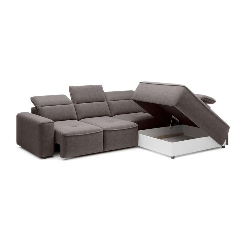 COLOMBO L Right-Hand Corner Sofa with Electric Sleep Function and ELEMENT 04 Ash Grey Storage Compartment by WERSAL COLOMBO L Right-Hand Corner Sofa with Electric Sleep Function and ELEMENT 04 Ash Grey Storage Compartment by WERSAL