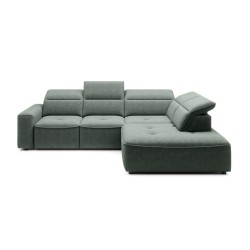 COLOMBO Corner Sofa L Right-Handed with Electric Sleep Function and Storage Element 11 in Versailles Green