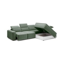 COLOMBO Corner Sofa L Right-Handed with Electric Sleep Function and Storage Element 11 in Versailles Green COLOMBO Corner Sofa L Right-Handed with Electric Sleep Function and Storage Element 11 in Versailles Green
