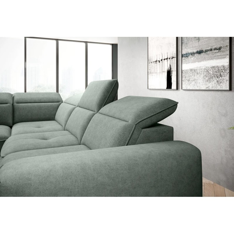 COLOMBO Corner Sofa L Right-Handed with Electric Sleep Function and Storage Element 11 in Versailles Green COLOMBO Corner Sofa L Right-Handed with Electric Sleep Function and Storage Element 11 in Versailles Green