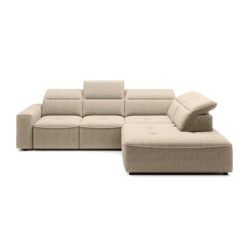 COLOMBO L Right-Hand Corner Sofa with Electric Sleep Function and Storage in Beige - ELEMENT 17 VERSAILLES