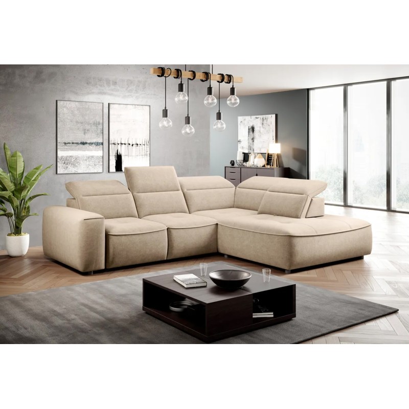 COLOMBO L Right-Hand Corner Sofa with Electric Sleep Function and Storage in Beige - ELEMENT 17 VERSAILLES COLOMBO L Right-Hand Corner Sofa with Electric Sleep Function and Storage in Beige - ELEMENT 17 VERSAILLES