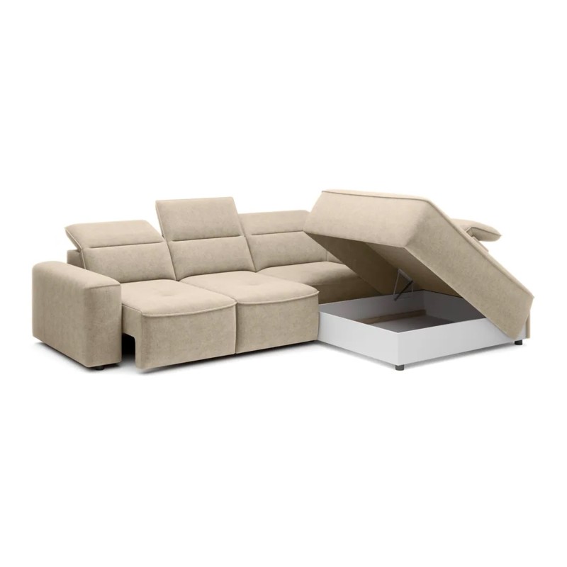 COLOMBO L Right-Hand Corner Sofa with Electric Sleep Function and Storage in Beige - ELEMENT 17 VERSAILLES COLOMBO L Right-Hand Corner Sofa with Electric Sleep Function and Storage in Beige - ELEMENT 17 VERSAILLES