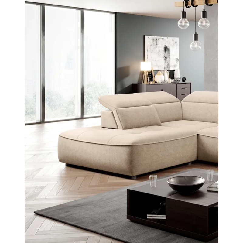 COLOMBO L Right-Hand Corner Sofa with Electric Sleep Function and Storage in Beige - ELEMENT 17 VERSAILLES COLOMBO L Right-Hand Corner Sofa with Electric Sleep Function and Storage in Beige - ELEMENT 17 VERSAILLES