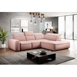COLOMBO L Right-Hand Corner Sofa with Electric Sleep Function and ELEMENT 18 Storage in Versailles Pink COLOMBO L Right-Hand Corner Sofa with Electric Sleep Function and ELEMENT 18 Storage in Versailles Pink
