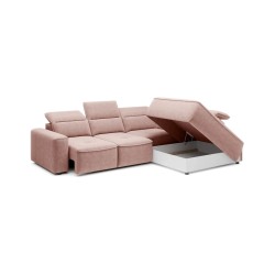 COLOMBO L Right-Hand Corner Sofa with Electric Sleep Function and ELEMENT 18 Storage in Versailles Pink COLOMBO L Right-Hand Corner Sofa with Electric Sleep Function and ELEMENT 18 Storage in Versailles Pink