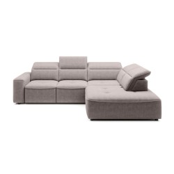 COLOMBO L Right-Hand Corner Sofa with Electric Sleep Function, Storage Compartment ELEMENT 24 in Light Grey VERSAILLES Edition