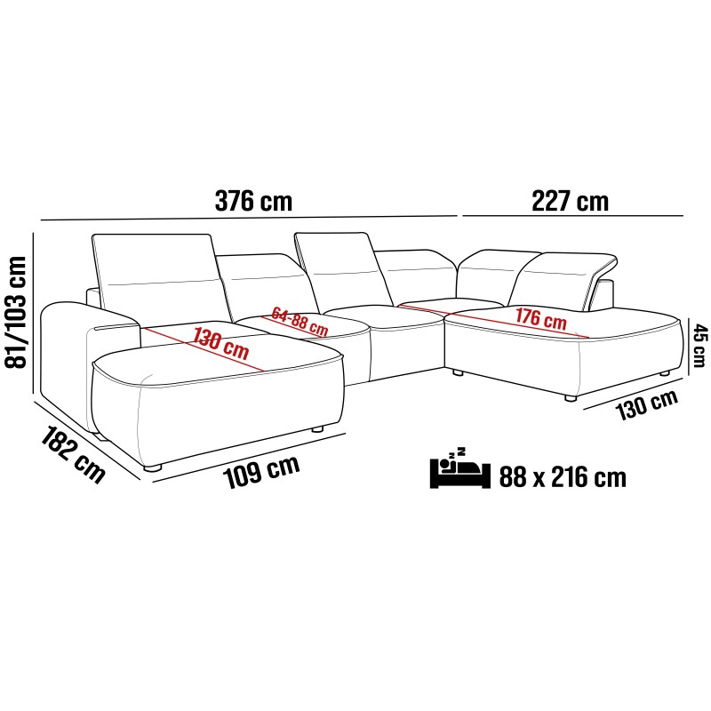 WERSAL COLOMBO XL Left-Handed Corner Sofa - Luxury Meets Functionality WERSAL COLOMBO XL Left-Handed Corner Sofa - Luxury Meets Functionality