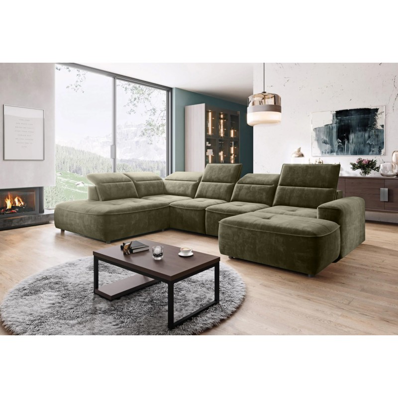 Premium COLOMBO XL Corner Sofa with Electric Sleep Function and PALLADIUM 10 Green Storage Compartment WERSAL Premium COLOMBO XL Corner Sofa with Electric Sleep Function and PALLADIUM 10 Green Storage Compartment WERSAL
