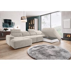 COLOMBO XL Right-Hand Corner Sofa with Electric Sleep Function, PALLADIUM 02 Beige Storage Unit - VERSAILLES Edition COLOMBO XL Right-Hand Corner Sofa with Electric Sleep Function, PALLADIUM 02 Beige Storage Unit - VERSAILLES Edition
