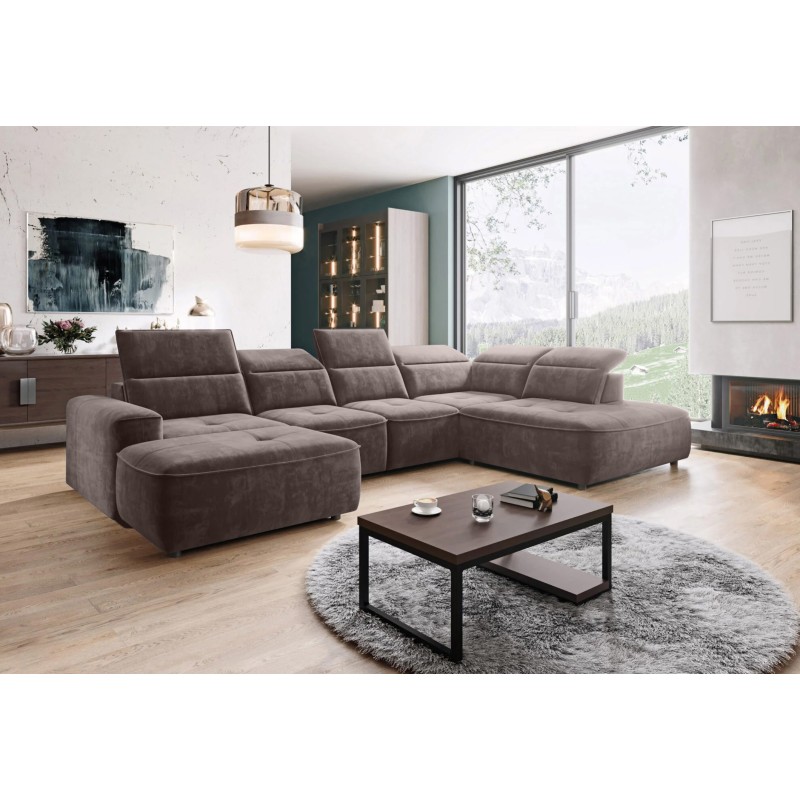 COLOMBO XL Right-hand Corner Sofa with Electric Sleep Function, PALLADIUM 05 Storage Compartment in Bronze - VERSAILLES Edition COLOMBO XL Right-hand Corner Sofa with Electric Sleep Function, PALLADIUM 05 Storage Compartment in Bronze - VERSAILLES Edition