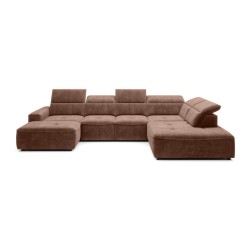 COLOMBO XL Right-Hand Corner Sofa with Electric Sleep Function and PALLADIUM 08 Copper Storage Compartment WERSAL