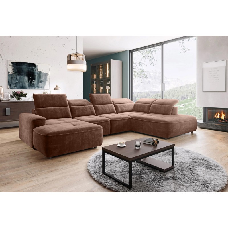 COLOMBO XL Right-Hand Corner Sofa with Electric Sleep Function and PALLADIUM 08 Copper Storage Compartment WERSAL COLOMBO XL Right-Hand Corner Sofa with Electric Sleep Function and PALLADIUM 08 Copper Storage Compartment WERSAL