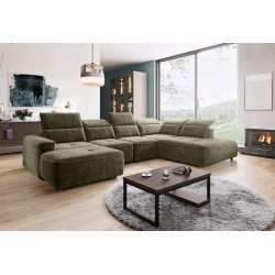 COLOMBO XL Right-Hand Corner Sofa with Electric Sleep Function, PALLADIUM 10 Green Storage Compartment, VERSAILLES Edition COLOMBO XL Right-Hand Corner Sofa with Electric Sleep Function, PALLADIUM 10 Green Storage Compartment, VERSAILLES Edition