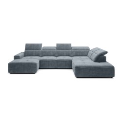 COLOMBO XL Right-Hand Corner Sofa with Electric Sleep Function and PALLADIUM 15 Grey Storage Compartment from VERSAL