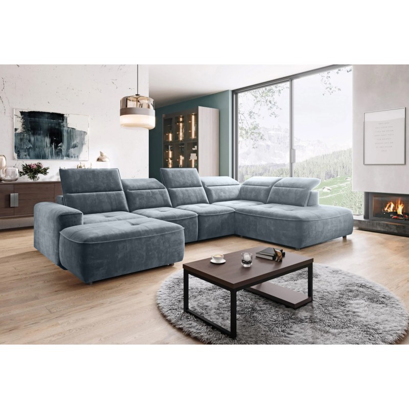 COLOMBO XL Right-Hand Corner Sofa with Electric Sleep Function and PALLADIUM 15 Grey Storage Compartment from VERSAL COLOMBO XL Right-Hand Corner Sofa with Electric Sleep Function and PALLADIUM 15 Grey Storage Compartment from VERSAL