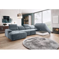 COLOMBO XL Right-Hand Corner Sofa with Electric Sleep Function and PALLADIUM 15 Grey Storage Compartment from VERSAL COLOMBO XL Right-Hand Corner Sofa with Electric Sleep Function and PALLADIUM 15 Grey Storage Compartment from VERSAL