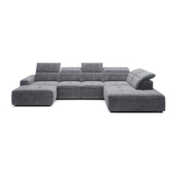 COLOMBO XL Right-Hand Corner Sofa with Electric Sleep Function and PALLADIUM 16 Dark Grey Storage Compartment VERSAILLES