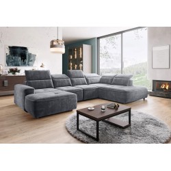 COLOMBO XL Right-Hand Corner Sofa with Electric Sleep Function and PALLADIUM 16 Dark Grey Storage Compartment VERSAILLES COLOMBO XL Right-Hand Corner Sofa with Electric Sleep Function and PALLADIUM 16 Dark Grey Storage Compartment VERSAILLES