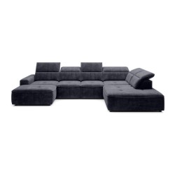 COLOMBO XL Right-Hand Corner Sofa with Electric Sleep Function and PALLADIUM 19 Anthracite Storage Compartment - VERSAILLES Edit