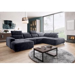 COLOMBO XL Right-Hand Corner Sofa with Electric Sleep Function and PALLADIUM 19 Anthracite Storage Compartment - VERSAILLES Edit COLOMBO XL Right-Hand Corner Sofa with Electric Sleep Function and PALLADIUM 19 Anthracite Storage Compartment - VERSAILLES Edit