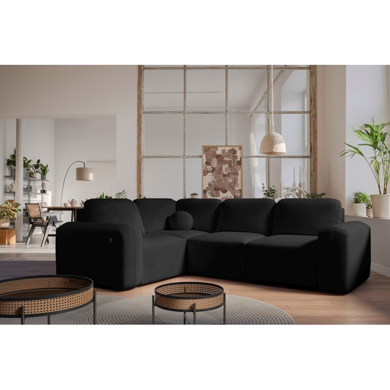 Ecksofa Monaco II mit Schlaffunktion in Samtstoff, Velo 637 - Eleganz und Funktionalität in einem