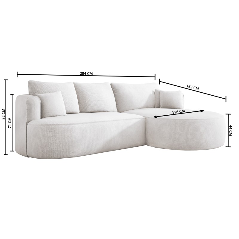 Fiore L Free-Standing Left-Handed Corner Sofa in Salvador 07 Fabric - Versailles Edition Fiore L Free-Standing Left-Handed Corner Sofa in Salvador 07 Fabric - Versailles Edition