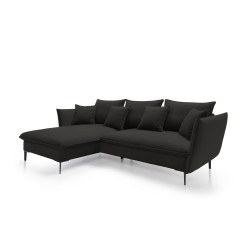 GLOSS Left-Handed Corner Sofa with Sleep Function, Free-Standing Set with Pillows in RIVIERA 16 Cappuccino Fabric GLOSS Left-Handed Corner Sofa with Sleep Function, Free-Standing Set with Pillows in RIVIERA 16 Cappuccino Fabric