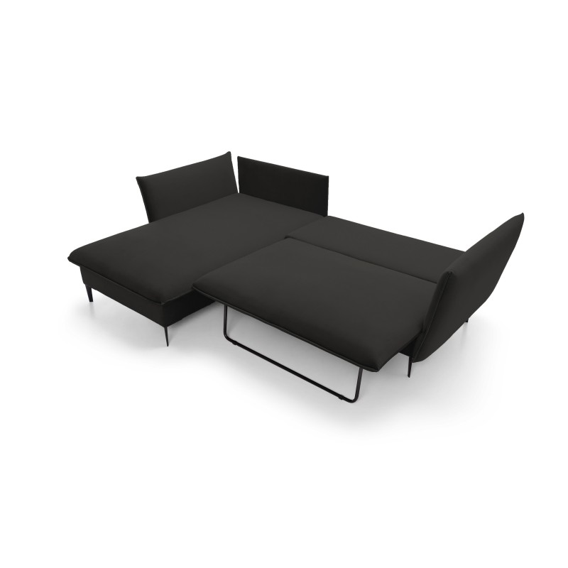 GLOSS Left-Handed Corner Sofa with Sleep Function, Free-Standing Set with Pillows in RIVIERA 16 Cappuccino Fabric GLOSS Left-Handed Corner Sofa with Sleep Function, Free-Standing Set with Pillows in RIVIERA 16 Cappuccino Fabric