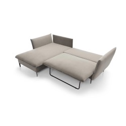 GLOSS Left-Handed Corner Sofa with Sleeper Function, Standalone Set with Pillows in RIVIERA 21 Beige Fabric GLOSS Left-Handed Corner Sofa with Sleeper Function, Standalone Set with Pillows in RIVIERA 21 Beige Fabric