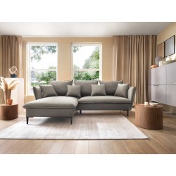 GLOSS Left-Handed Corner Sofa with Sleeper Function, Standalone Set with Pillows in RIVIERA 21 Beige Fabric GLOSS Left-Handed Corner Sofa with Sleeper Function, Standalone Set with Pillows in RIVIERA 21 Beige Fabric